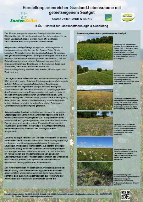 Poster - Herstellung artenreicher Grasland-Lebensräume mit gebietseigenem Saatgut